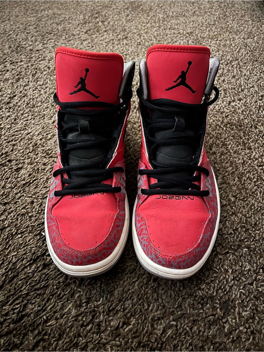 Jordan Men’s Red and Black High-Top Sneakers